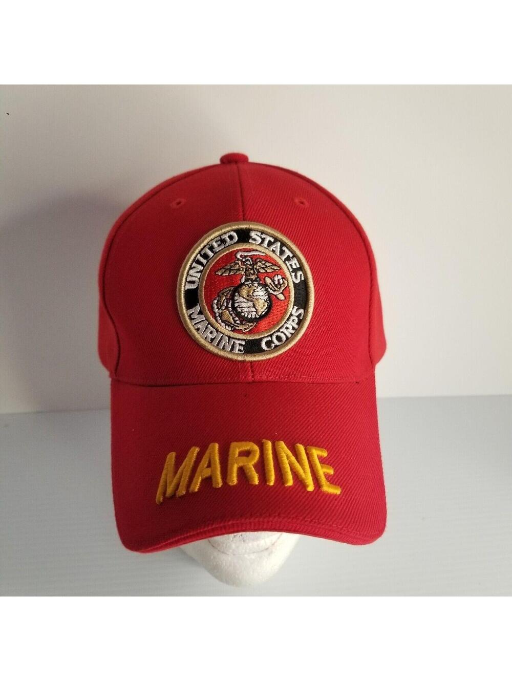 Marines United States Baseball Cap Hat Lid Hook & Loop Red